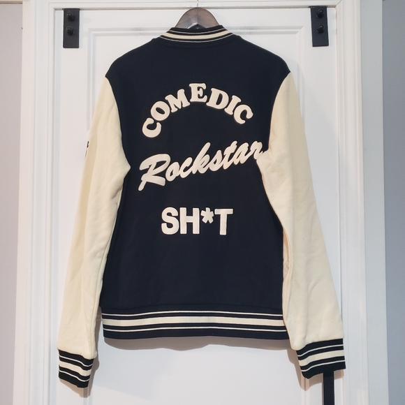 Made RT Kevin Hart Reality Check Tour Varsity Jacket Mens L Black Cream Lined - Picture 3 of 11